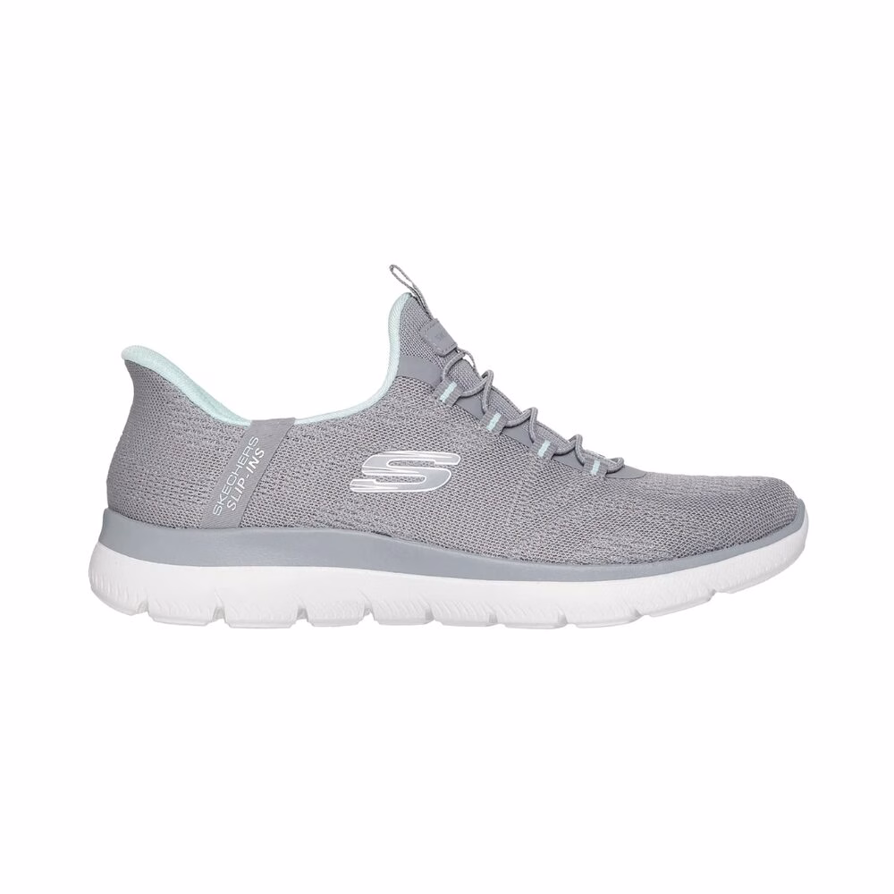 SKECHERS D SUMMITS GRIS X BLANCO