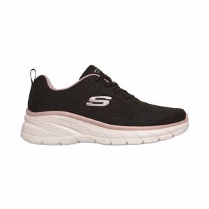 SKECHERS DAMA FASHION FIT NEGRO/PALO ROSA