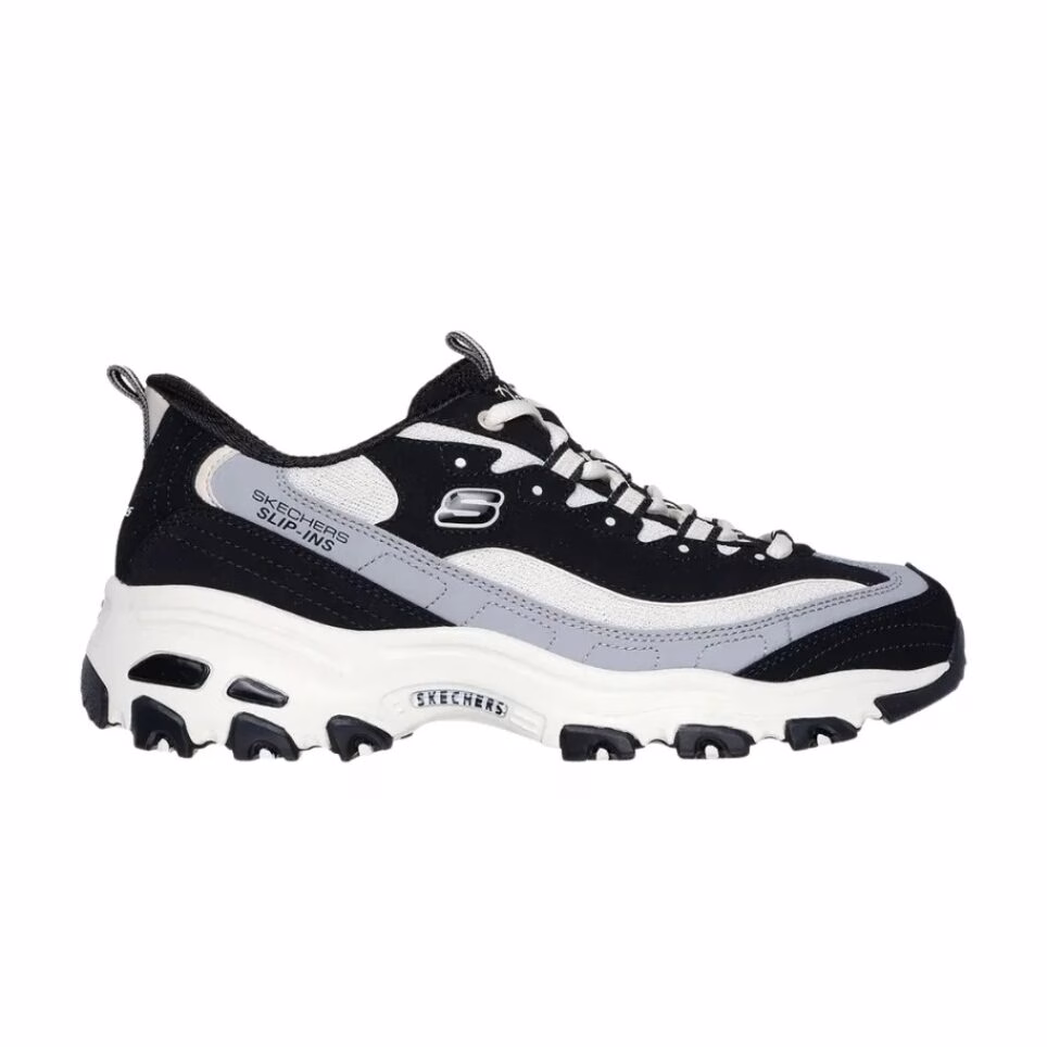 SKECHERS D DLITES NEGRO X BLANCO X GRIS