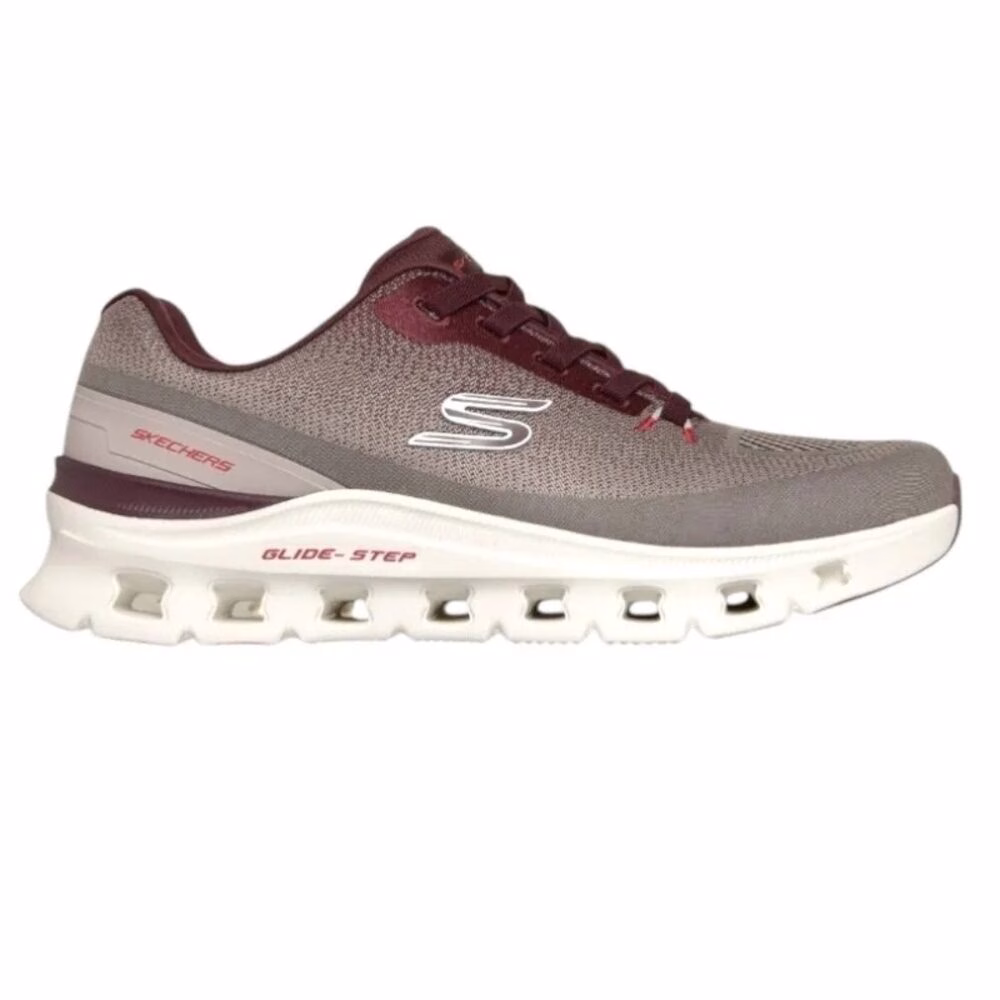 SKECHERS HOMBRE WAVERRA GRIS/VINOTINTO